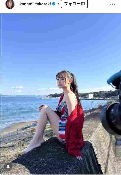 無敵のグラドル〟高崎かなみ〝海辺でミニワンピ〟ショットに「ヤバイ