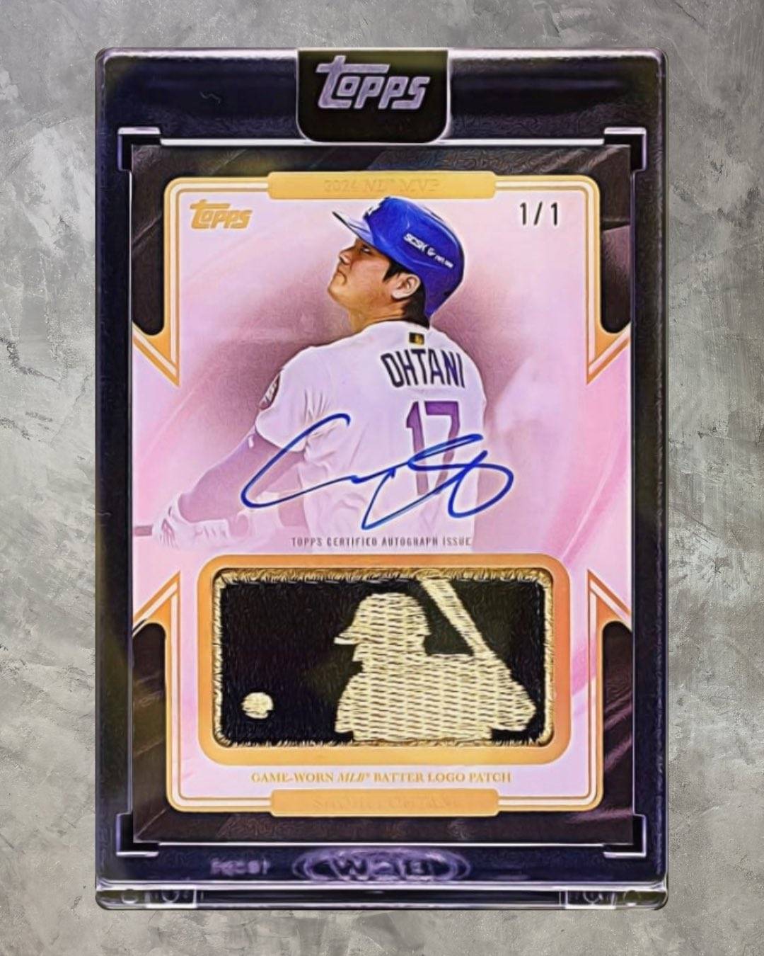 大谷翔平 TOPPS TRIBUTE STAMP  RL-PURPLE カード 眼福すぎる…」〝4.6億円〟大谷翔平の究極1枚に驚きの声「おおー
