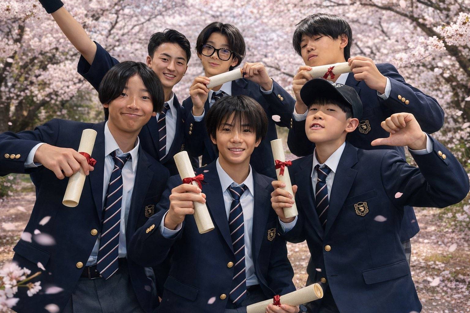 ひき肉です！」大流行から3年…中学卒業を伝える集合ショット｜「ひき肉 