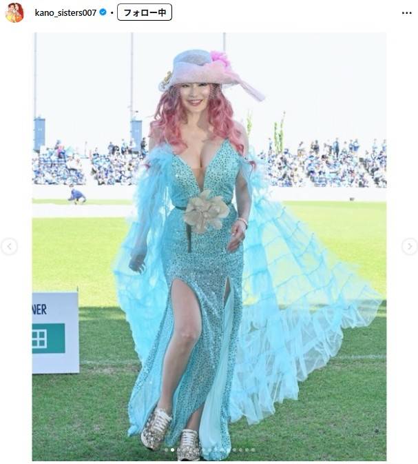 ド派手ドレス＆ヘア！〝仰天〟始球式が話題の叶姉妹・美香さん(｜ド