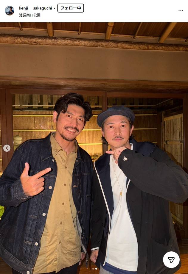 ドラマ共演から26年…坂口憲二〝IWGP〟宿敵俳優との豪華2ショットが話題