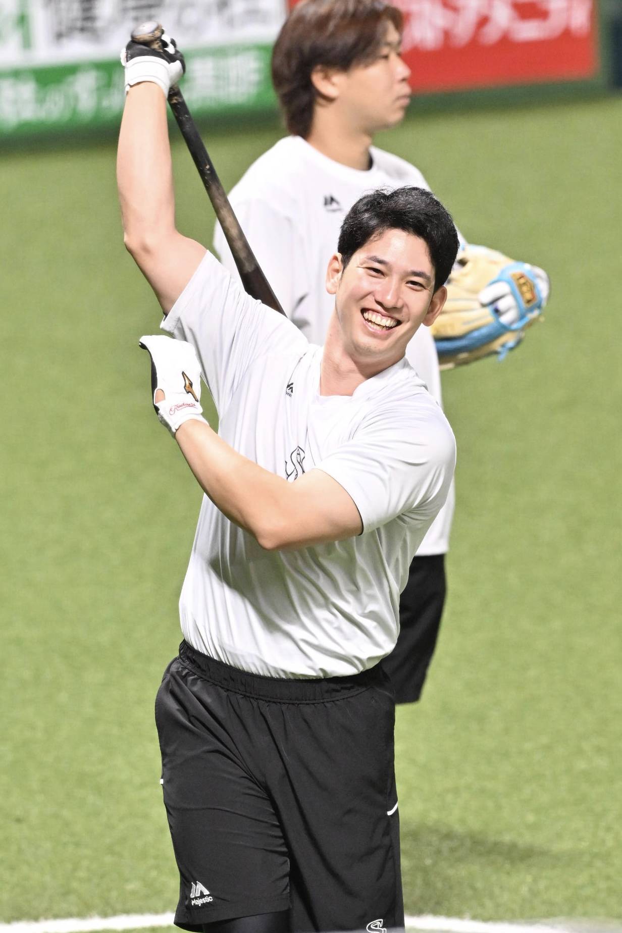 打撃練習する柳田（撮影・星野楽）｜【6.14 セ・パ交流戦 vsヤクルト