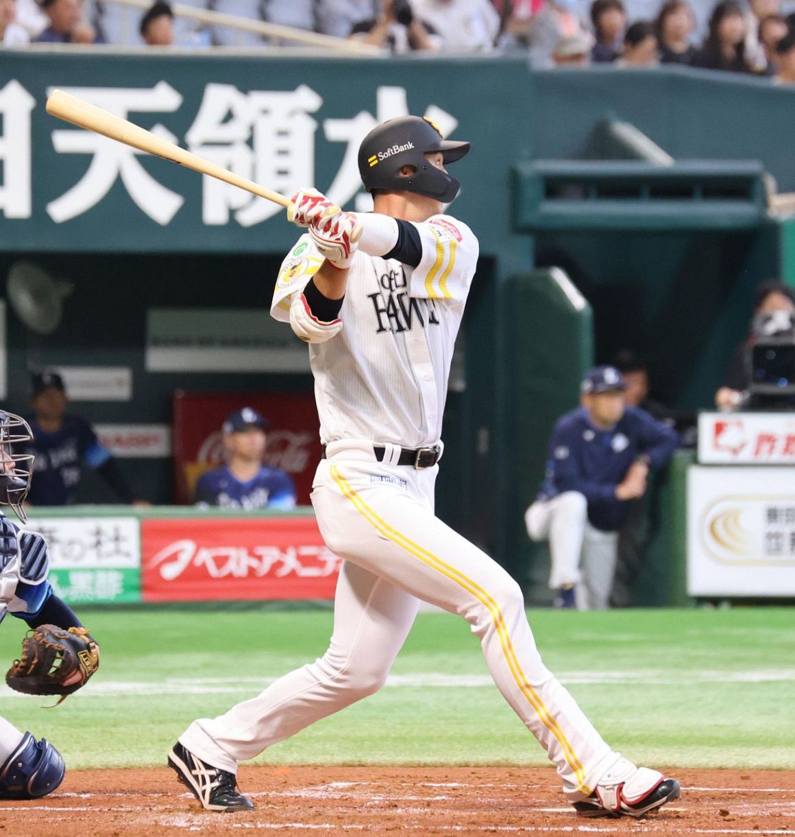 秋広優人、移籍初打席は大きな左飛 巨人からソフトバンクにトレード