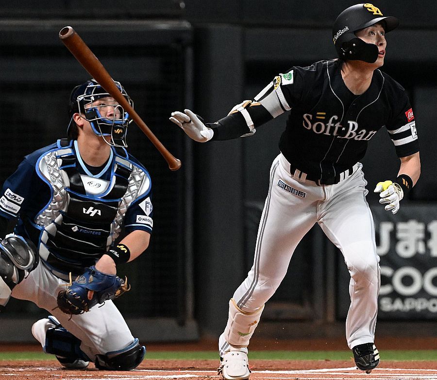 ソフトバンク周東佑京、3年ぶりの先頭打者本塁打で先制 日本ハムとの