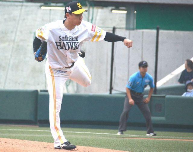 昨年右ほお骨折 ソフトバンク谷川原健太が新マスク着用「今年1年は