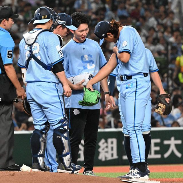 埼玉西武ライオンズ 佐藤龍世 ハントブルーレプリカユニフォーム Lサイズ ファナティクス]ライオンズサマーブルーレプリカユニフォーム 背