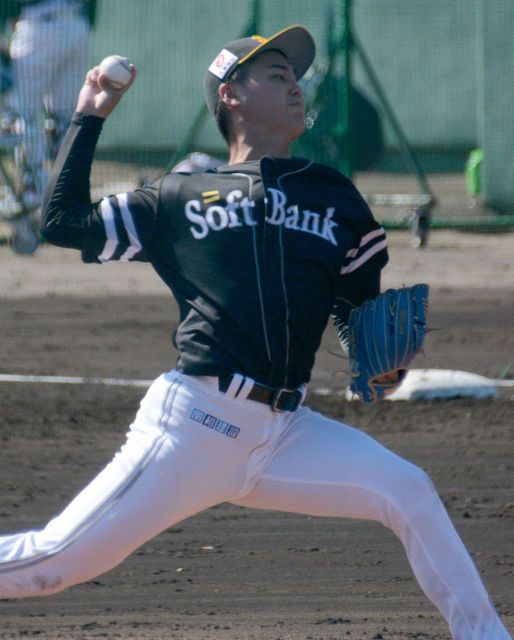 ソフトバンク　NPB入り　実使用　育成選手時代　尾形崇斗選手　ユニフォーム ソフトバンク NPB入り 実使用 育成選手時代 尾形崇斗選手