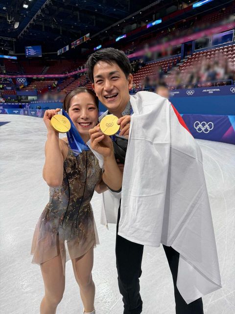 モーグル上村愛子さん、銀＆銅獲得の堀島行真と〝2ショット〟「46歳と